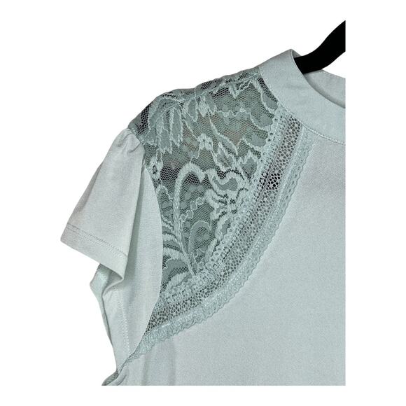 Torrid Mint Green Lace Short Sleeve Top Size 0 - Picture 3 of 7